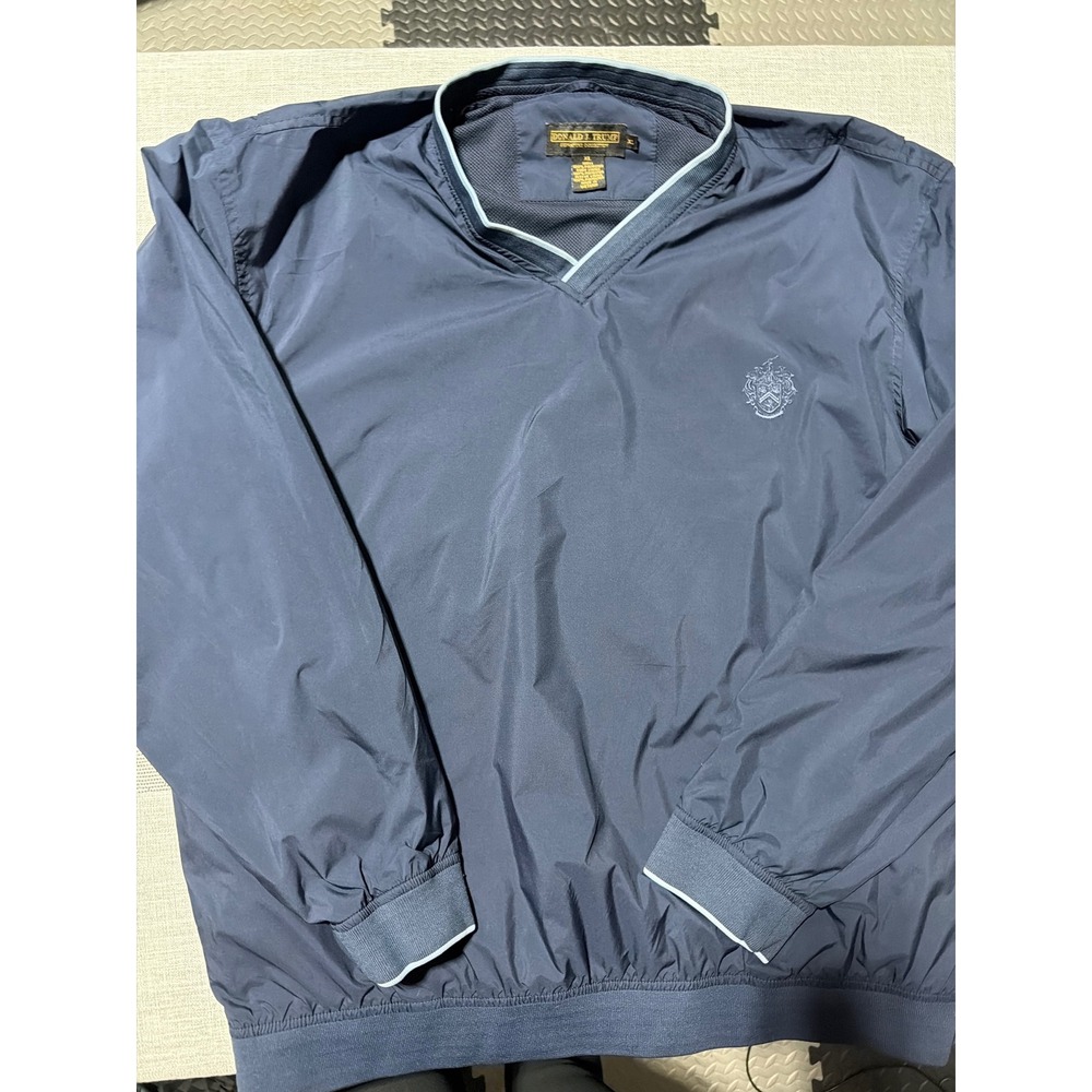 Donald J Trump‎ Signature Collection Mens XL Navy Blue V-Neck Golf Windbreaker